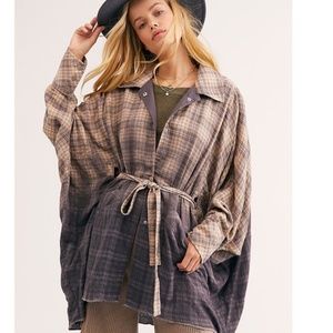 FREE PEOPLE "YOU WISH" FLANEL SLOUCH SHIRT JACKET